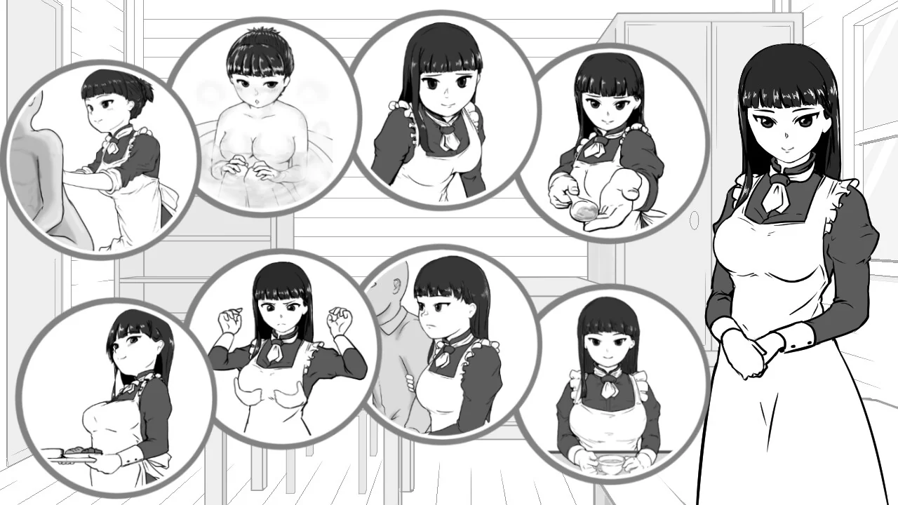 女仆的多组日常照料动作与角色表情