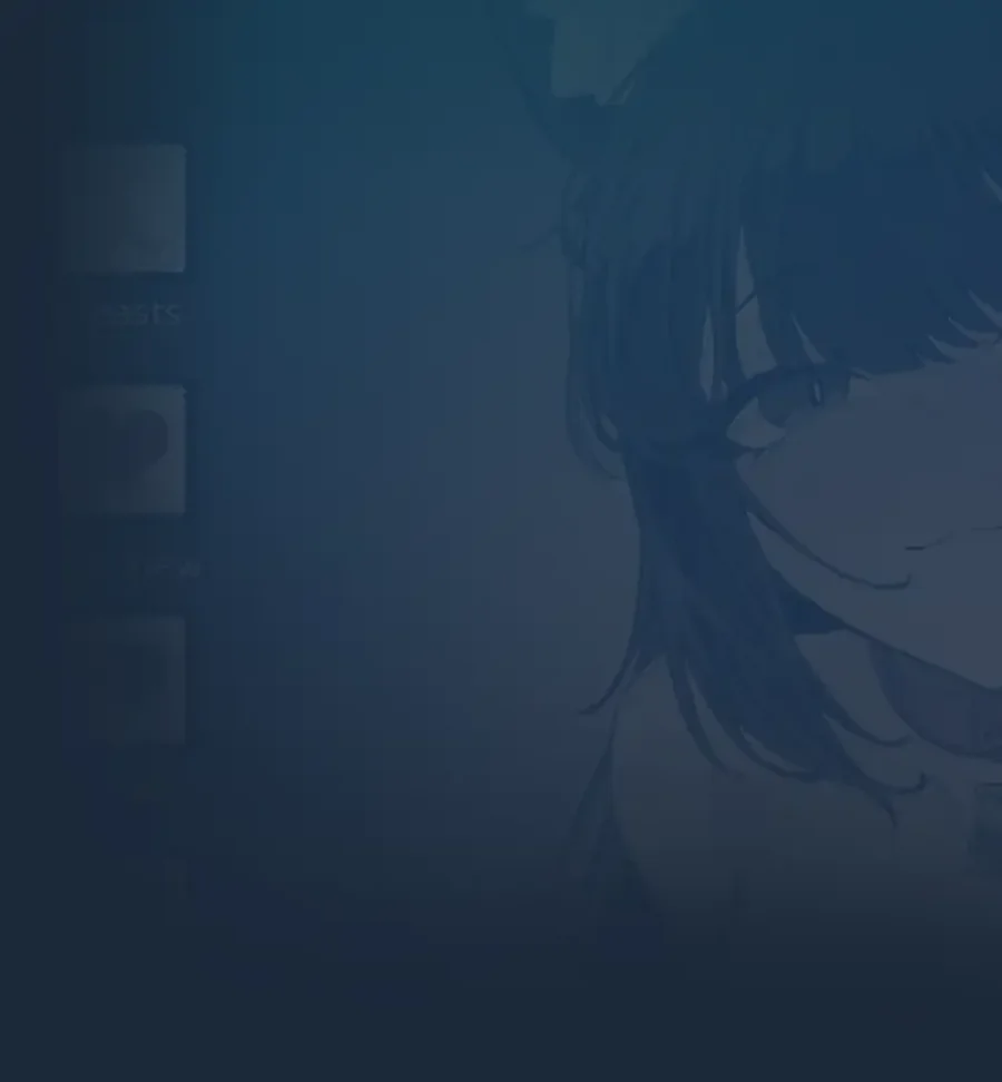 蓝黑色调的盒中少女半身肖像