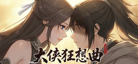 大侠狂想曲游戏封面，男女主角相对而立